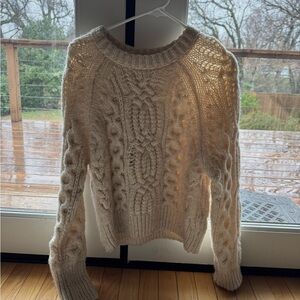 Zara cream cable knit sweater
